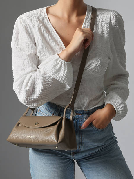 Sac Bandoulière Accordeon Double Cuir Lancaster Beige accordeon double 88 vue secondaire 1