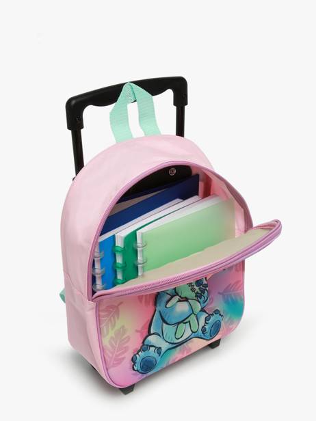 Mini Sac A Dos à Roulettes Lilo & stitch Rose great escapes 79500304 vue secondaire 3