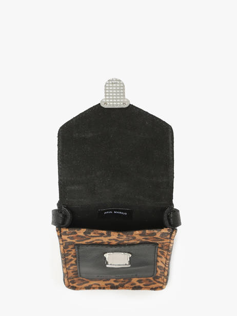 Le Porte-téléphone Léopard Cuir Paul marius Noir leopard TELEPLEO vue secondaire 3