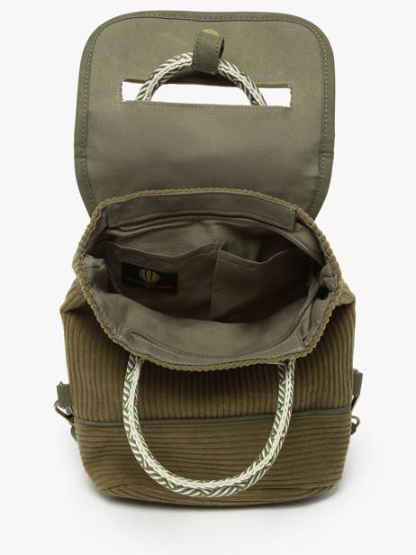 Backpack Le voyage en panier Green velours AHP241 other view 3