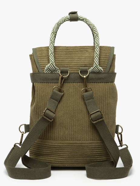 Backpack Le voyage en panier Green velours AHP241 other view 4