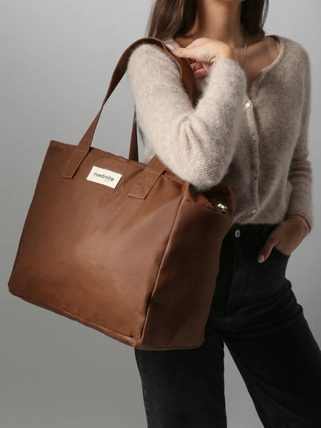Le Sac Porté épaule A4 Célestins Waxed Rivedroite Marron waxed CELESWAX vue secondaire 1