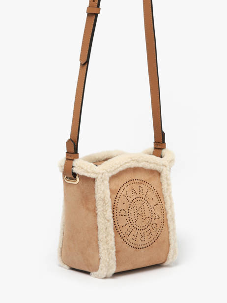 Sac Bandoulière K Circle Shearling Cuir Karl lagerfeld Marron k circle A4W30068 vue secondaire 2