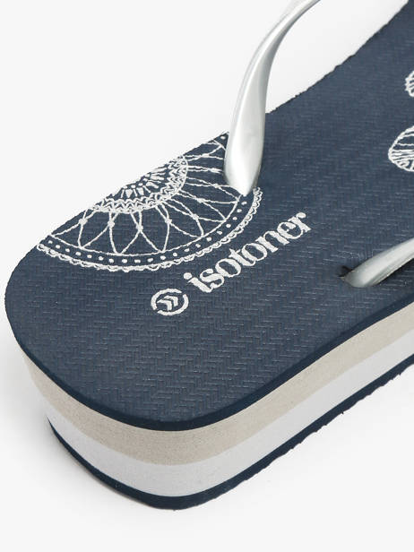 Heeled Flip Flops Isotoner Blue women 94163 other view 2