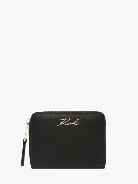 Medium Signature Zip Wallet Karl lagerfeld Black k signature B1W32036