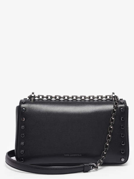 Leather K Signature Studs Crossbody Bag Karl lagerfeld Black k signature B1W30049 other view 4