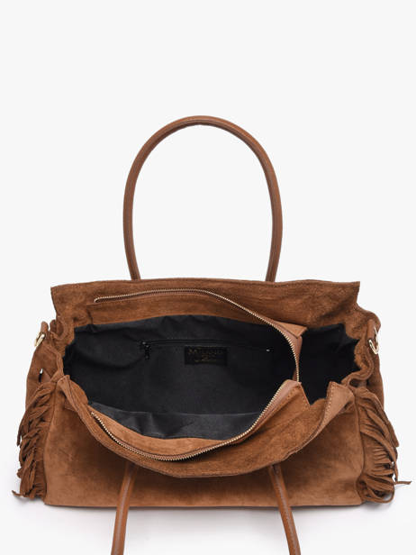 Shoulder Bag Velvet Leather Milano Brown velvet VE25114 other view 3