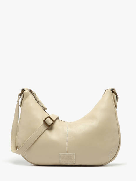 Shoulder Bag Seam Leather Basilic pepper Beige seam BSEA03