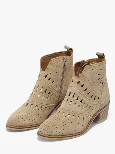 Bottines à Talon En Cuir Alpe Beige women 54331108 vue secondaire 1