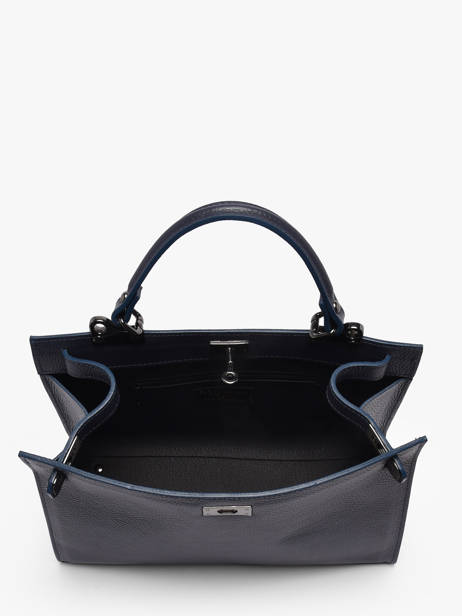 Sac Porté Main Caviar Cuir Milano Bleu caviar CA25116 vue secondaire 3