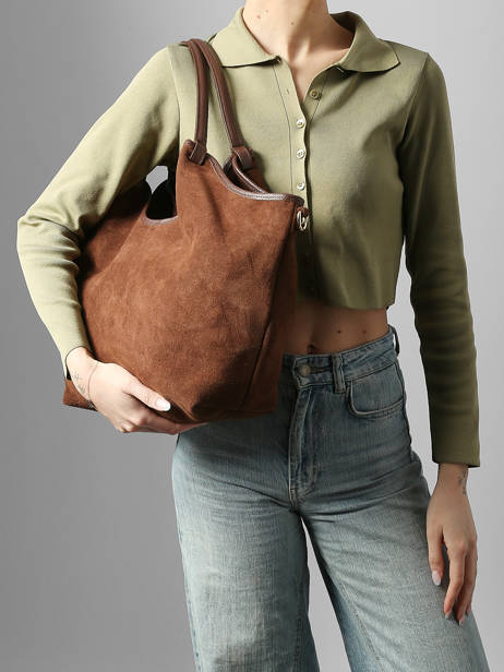 Shoulder Bag Velvet Caviar Leather Milano Brown velvet caviar VC241110 other view 1