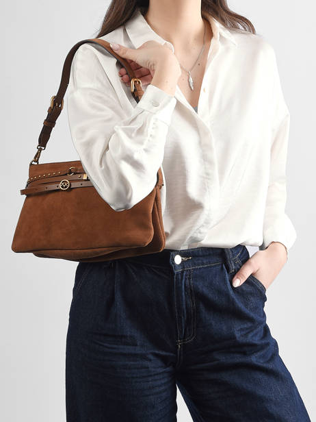 Leather Classic Belt Crossbody Bag Pinko Brown love bag soft 6176A0F6 other view 1