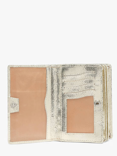 Leather Caviar Flap Wallet Crinkles Gold caviar 14049 other view 2