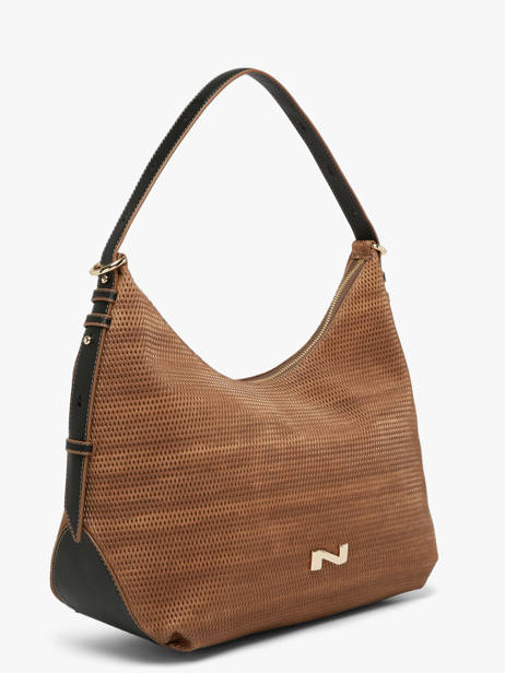 Leather Carrie Texture Shoulder Bag Nathan baume Brown vogue 1TX other view 2